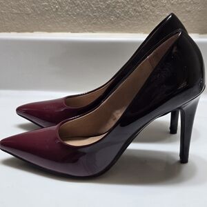 Christian Siriano Burgundy and Black Heels